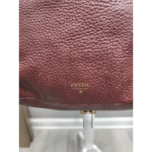 FOSSIL "Preston" Brown Pebbled Leather Expandable Crossbody Bag #ZB5874 - Picture 5 of 12